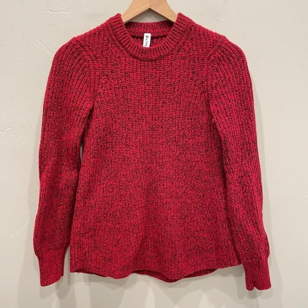 Athleta Sierra Crew Sweater Marled Candy Red - Size: XS